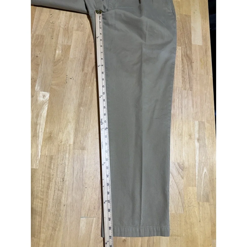 Vintage Polo Ralph Lauren Chino Mens 35x32 Khaki Pleated Pants 100% Cotton